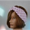 Bandeau Headband Coton fond blanc Pois fushia Vintage