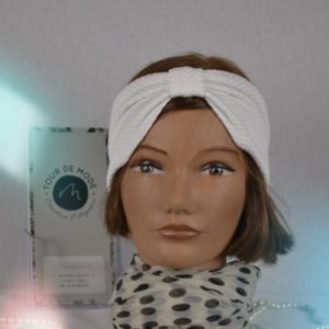 Bandeau – Headband en maille de polyester Blanc