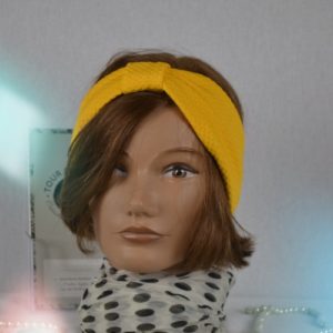 Bandeau Headband en maille de polyester jaune bouton d or